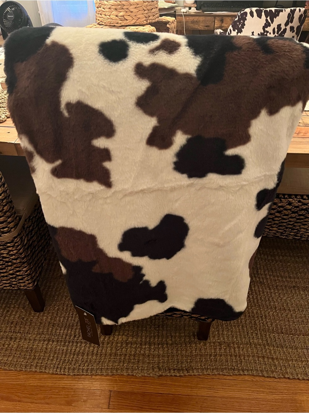NET. Rachel Zoe Faux  Throw in cow print